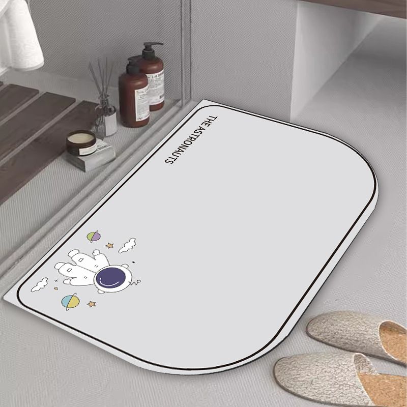 Home Furniture Bathroom diatom mud mat toilet anti slip mat bathroom door step mat pastoral style semi circular entrance door mat_voghion.com
