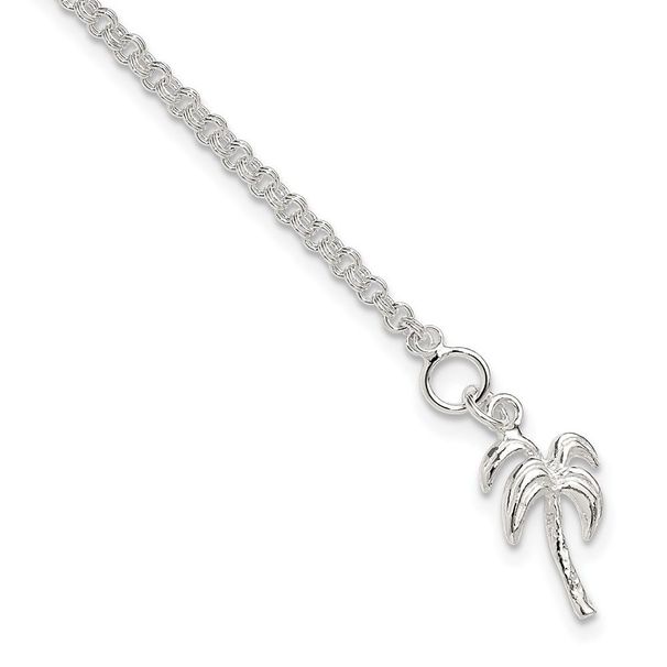 Sterling Silver Palm Tree Anklet_voghion.com