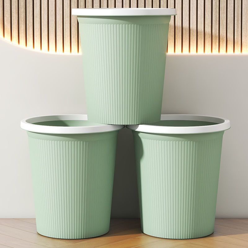 【Buy One Get Two Free】Kitchen Trash Can Household Bathroom Student Dormitory Large Capacity Living Room With Press Ring_voghion.com
