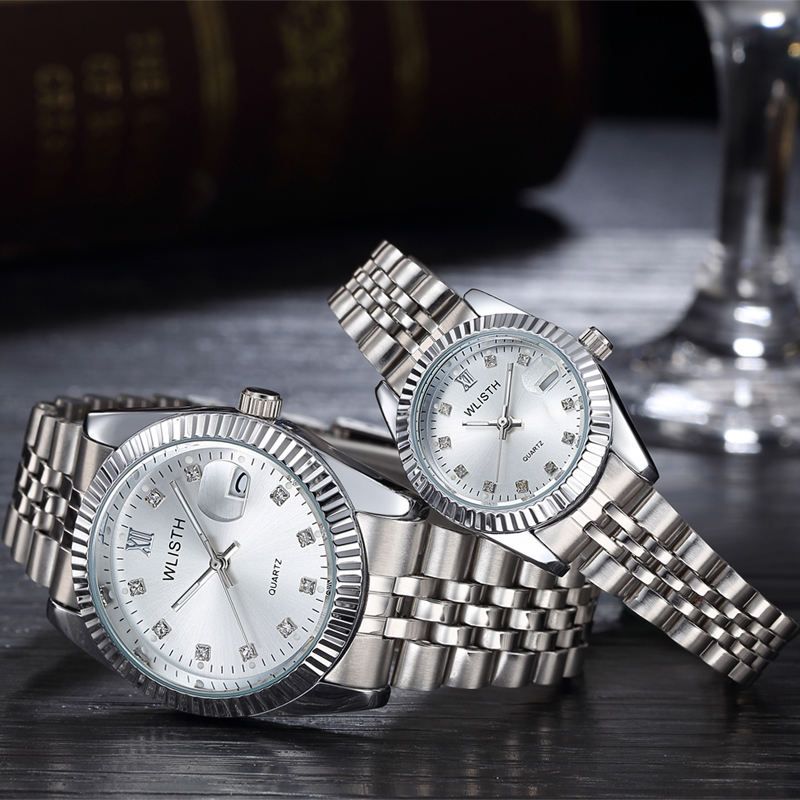 Par 2024 Herreure Topmærke Kvarts Ur Damekjole Armbåndsur Mode Casual Lovers Watch_voghion.com