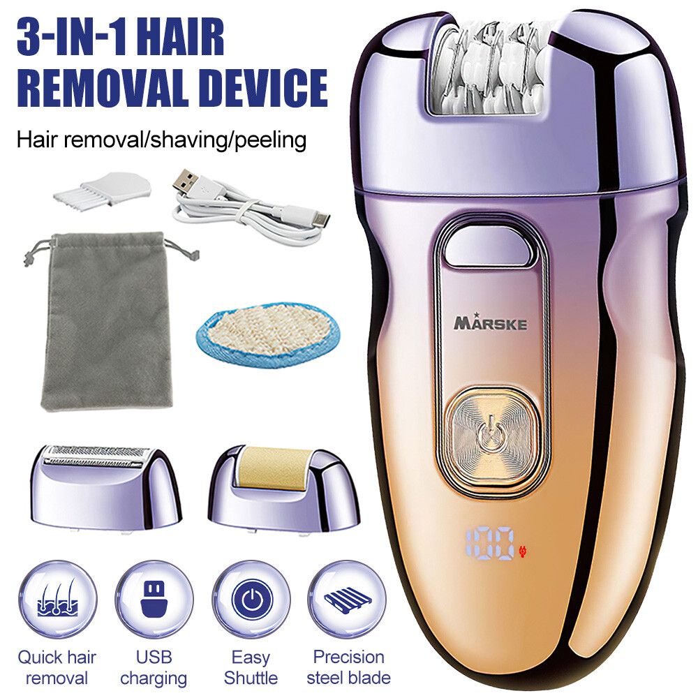 Épilateur pour femme, rasoir électrique sans fil et rechargeable, 3 en 1, pour l'épilation du corps et du visage, Royaume-Uni_voghion.com