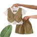 2025 Summer New Tie, Vest, Short Sleeve Set, Boys' Baby Casual Shorts Two Piece Set_voghion.com