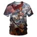 Medieval Knight Templar Print 3D T-Shirt Divine Cross Pattern Men's O-Neck Short Sleeve Casual T-Shirt Vintage Street Clothing_voghion.com