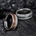 Men's 8MM Ring with Acacia ice Silk foil Abalone Shell for men_voghion.com