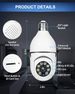 E27 360° kamera z žarnico, 2,4 GHz WiFi varnostne kamere, brezžične, 1080p Night Vision Home Security, zaznavanje senzorja gibanja, dvosmerni avdio pogovor_voghion.com