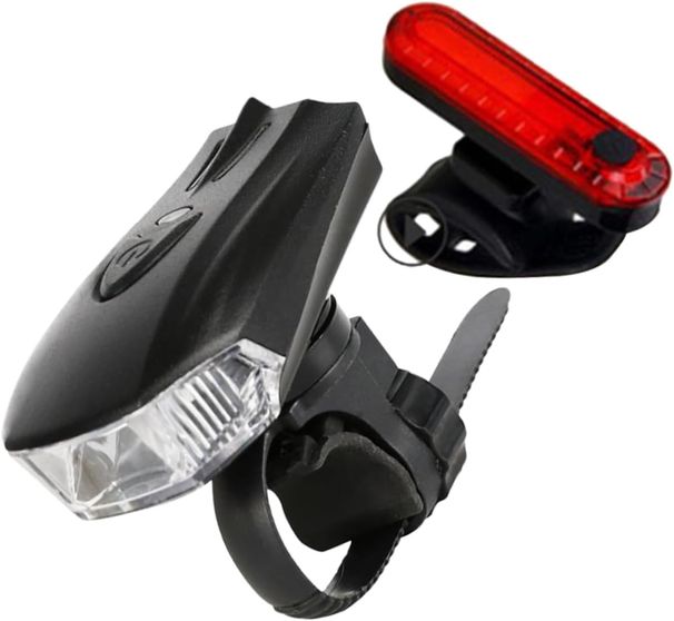 Generic Rechargeable Bike Light Set Modes Front Rear Led Cycling Lamps Easy Install Night Riding Safety_voghion.com