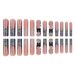 24-Piece Extra Long Press-On Nails With Leopard Print & French Tip - Glue & Sticker Adhesive Options - Elegant Bow Design For Women_voghion.com