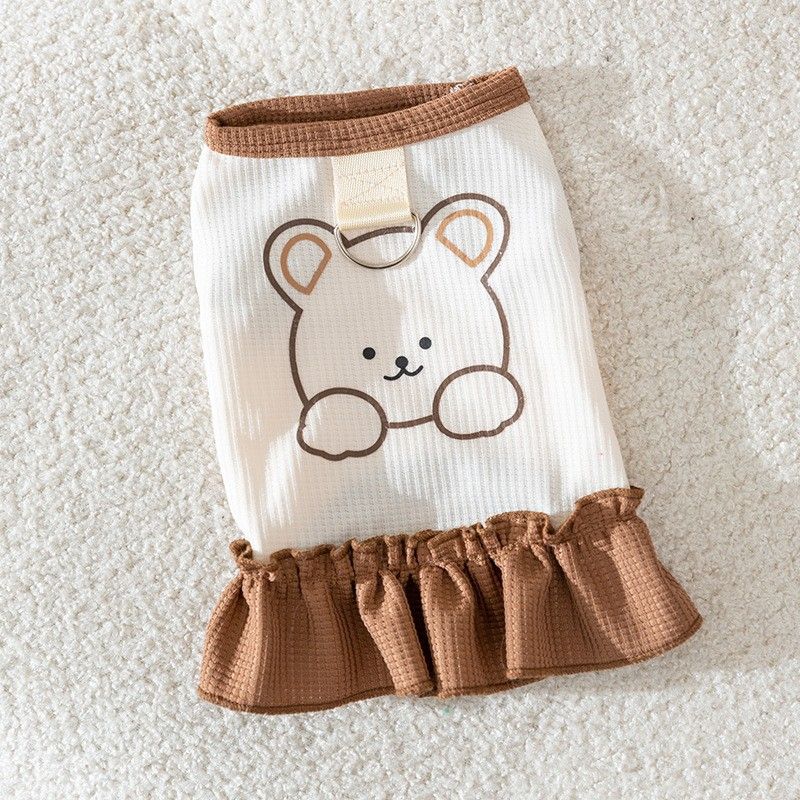 Spring Summer Fashion, Fragrance Style, Black And White Bow Clothes, Teddy Bear, Small Dog, Pet Dog Clothes_voghion.com