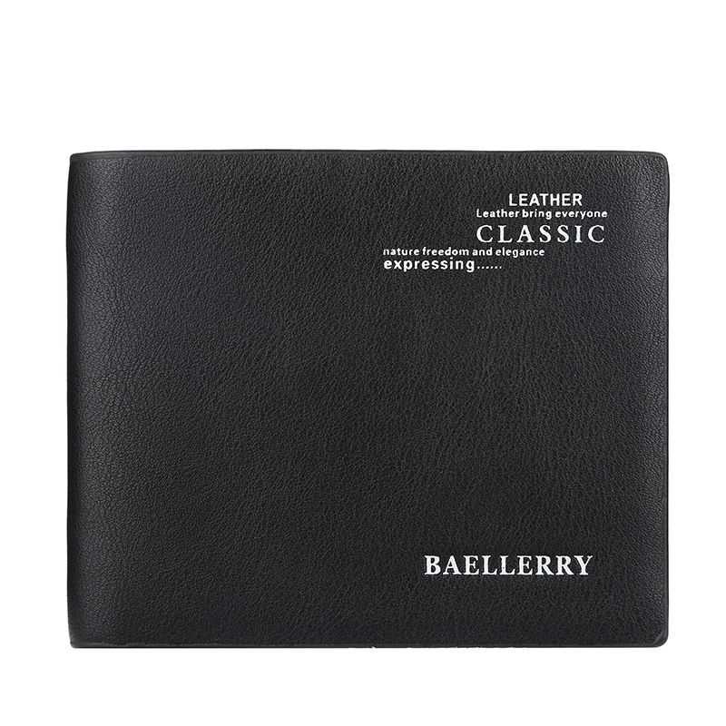Men's short wallet baellerry version with multiple card slots thin wallet youth open coin purse card bag men_voghion.com