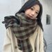 Geruite sjaal voor dames met gevoel voor sfeer, verdikt in herfst en winter, Koreaanse stijl, high-end, student_voghion.com