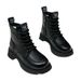 Botas Martin de plataforma para mujer, estilo británico, hasta media pantorrilla, versátiles, para otoño e invierno._voghion.com