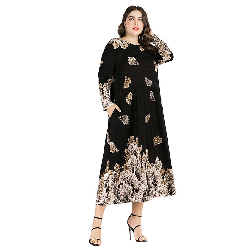 Women's large size fat women's dress loose arabic long dress_voghion.com