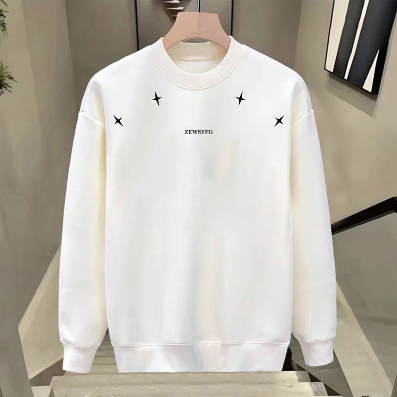 Männerkleeder Crewneck Sweatshirt Männer Loose Design Sense Smiley Print Style Retro Instagram Style Modesch Mark Top fir Fréijoer an Hierscht_voghion.com