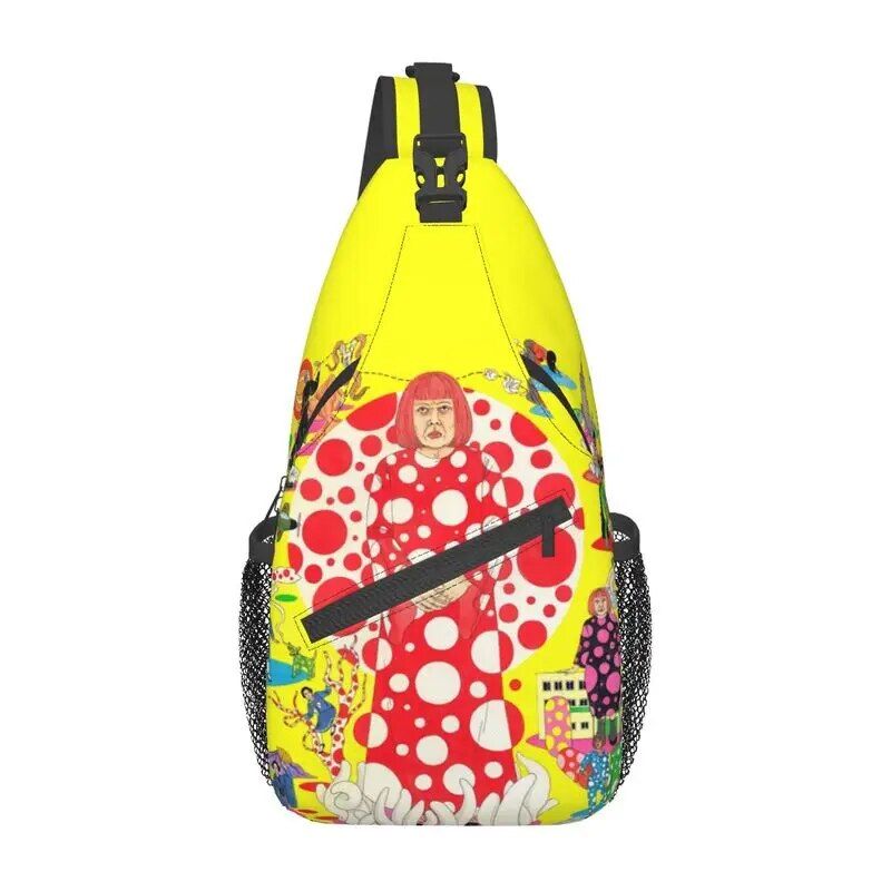 Yayoi Kusama Self Portrait Sling Brust Umhängetasche Herren Mode Schulterrucksack für Camping Radfahren13_voghion.com