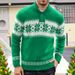 Herren Weihnachtspullover Strickpullover Langarm V-Ausschnitt Pullover Winter Warm Rollkragen Casual Streetwear Fashion_voghion.com