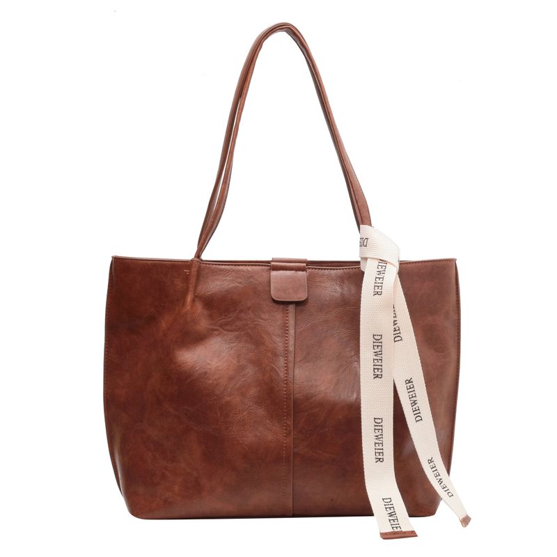 Borsa retrò transfrontaliera femminile 2023 nuova borsa a tracolla a tracolla in nastro di moda pendolarismo borsa portatile in PU di grande capacità_voghion.com