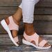 Europäische und amerikanische neue reine Farbe elastische Ärmel Bein Fishmouth Slope Heel Fly Spinning Mesh lässige Damensandalen_voghion.com