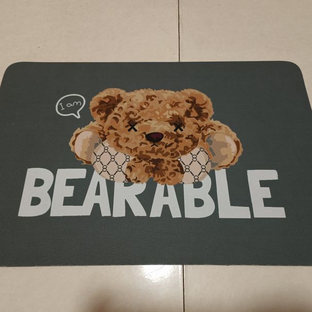 Badematte mit Cartoon-Diatomeen-Motiv, super saugfähig, schnelltrocknend, rutschfest, für Badezimmer, Küche, Eingangsbereich, Boden, wasserdicht, waschbar, weich, bequem_voghion.com