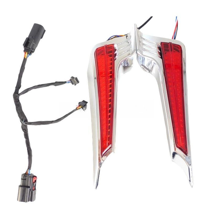 2xMotorcycle Rear Fender Led Side Lights Filler Panel Turn Signal Brake Lamp For Harley Touring Road King Street Glide 2014-2023_voghion.com
