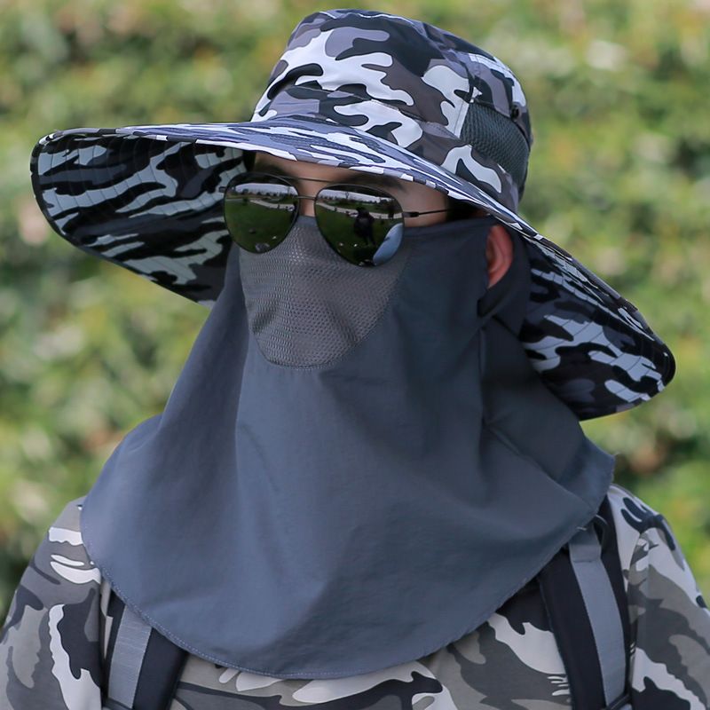 Cappello da pescatore con protezione solare a 360° da uomo, impermeabile e ad asciugatura rapida, per pesca e attività all'aperto_voghion.com