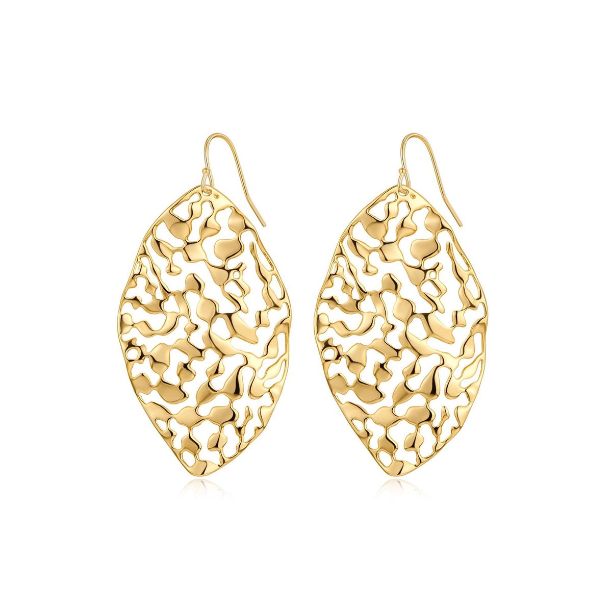 New Style Cold Style Hollow Leaf Earrings Exaggerated Atmosphere High End Ear Hooks Niche Temperament Design Earrings For Women_voghion.com