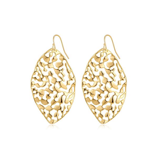 New Style Cold Style Hollow Leaf Earrings Exaggerated Atmosphere High End Ear Hooks Niche Temperament Design Earrings For Women_voghion.com