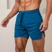 Erkekler Hızlı Kuruyan Koşu Şortları - Nefes Alabilen 3 İnçlik File Astarlı Spor Salonu Antrenman Şortları - Yaz İçin Tek Renk Atletik ve Günlük Plaj Şortları_voghion.com