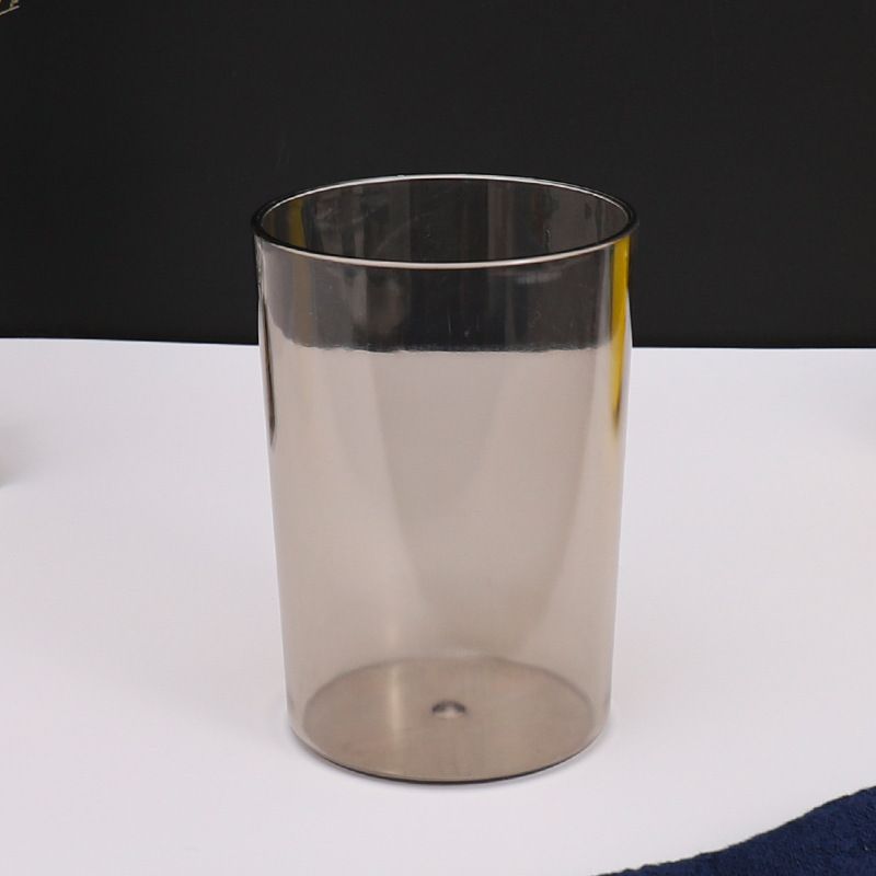 Transparenter minimalistischer Zahnbürstenhalter mit Logodruck - Paar-Set Badezimmerbecher aus Kunststoff für den Heimgebrauch_voghion.com