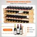 72 Modular Shelf Bamboo Bottle 8Tier Wine Upgrade Wood Rack Display_voghion.com