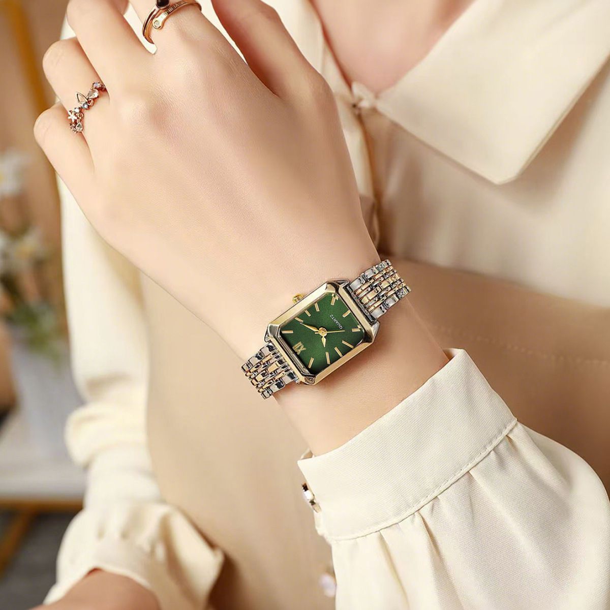 Elegante orologio meccanico da donna - Quadrante piccolo minimalista, cinturino in vera pelle, regalo di lusso per le donne_voghion.com