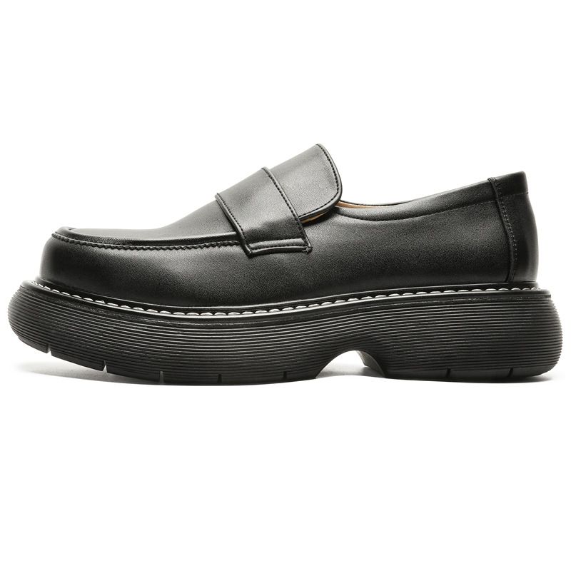 2025 Spring New Round Head Thick Bottom British Style Business Low Heel Fashion Set Casual Leather Shoes 96599-J_voghion.com