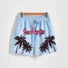 Herrenbekleidung Dreiviertelhose Sport Freizeithose Strandhose mit Kokosnussbaum-Print im tropischen Stil_voghion.com