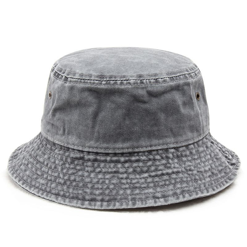 Fisherman Men's Washed Denim Bucket Women's Autumn Winter Cotton Outdoor Vintage Hiking Sun Hat_voghion.com