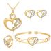 Semplice set di gioielli alla moda versatile collana a forma di cuore bracciale anello orecchini accessori_voghion.com