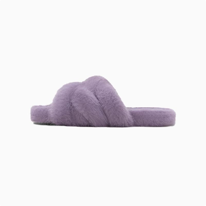 Women's Open-Toe Plush Slippers – Cozy Fleece-Lined Indoor Slides With Anti-Slip TPR Sole (3 Candy Colors, Sizes 34-41)​_voghion.com
