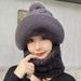LazyZoom Winter New Jacquard Thickened Cycling Windproof Neck Gaiter Mask Integrated Ear Protection Warm Head Wrap Women's Scarf_voghion.com