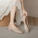 2025 New French Low Heel Square Head Shallow Mouth Single Women's Soft Sole Flatsole Shoes Design Feeling Small Popular_voghion.com