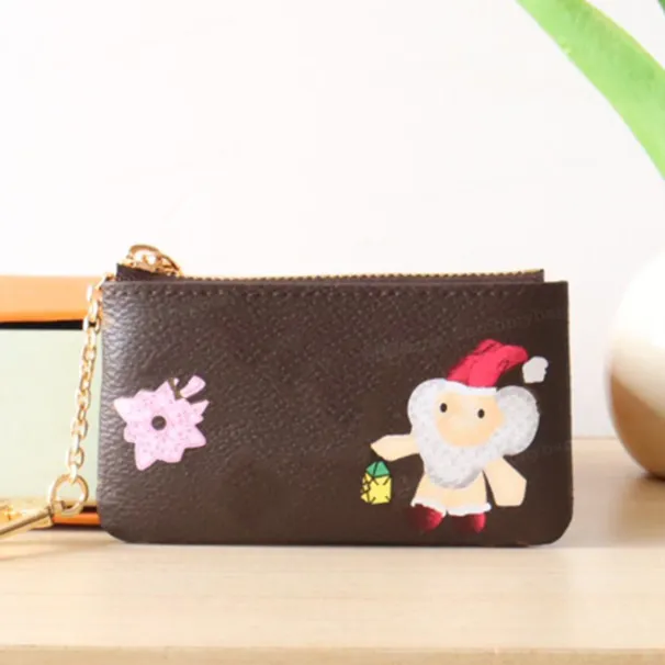 Top-Qualität 10A Brieftasche Designer Beschichtete Leinwand Schlüsseltasche Genarbtes Rindsleder Futter Geldbörse Gold Hardware Brieftaschen Kette_voghion.com