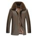 Autunno Inverno Uomo 2024, Con Pile Ispessito Integrato Per Mezze Età E Anziani, Collo Di Pelliccia, Cappotto Da Uomo_voghion.com
