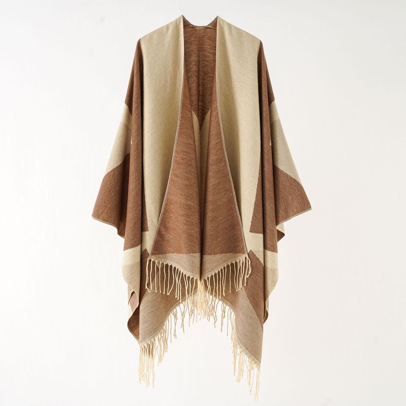 Fashionable and trendy split cape, simple shawl blanket_voghion.com