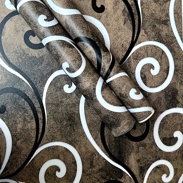 Braune Ranke, geometrische, wasserdichte, moderne Schlafzimmer-Tapete, selbstklebend, für TV-Hintergrund, Wandrenovierung_voghion.com