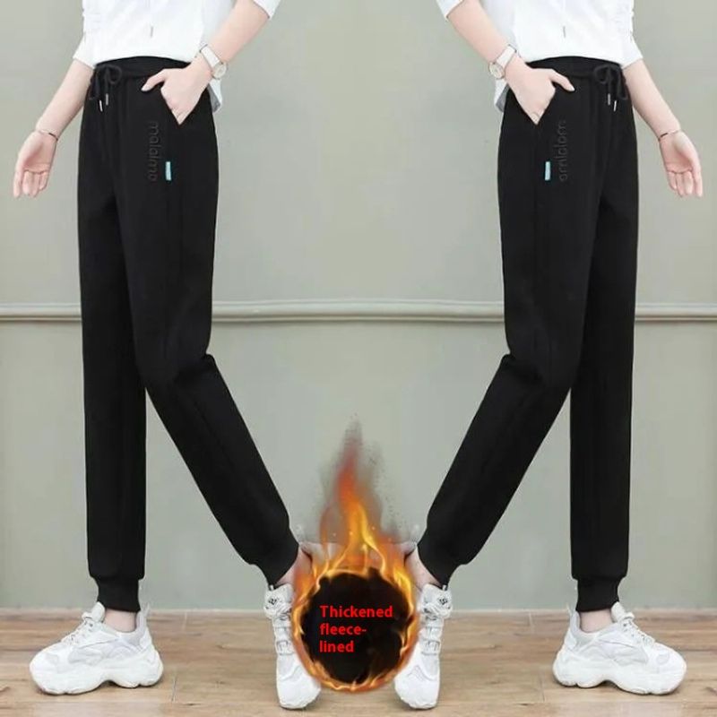 680 Autumn/Winter/Velvet Winter Pants for Women, High Waist, Foot binding, Casual Sports, Harun Pants, Loose and_voghion.com