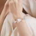 Elegant Square Mermaid Dial Women's Watch With Full Diamond Accents - Stainless Steel Band, Mineral Crystal, 30M Water Resistant_voghion.com