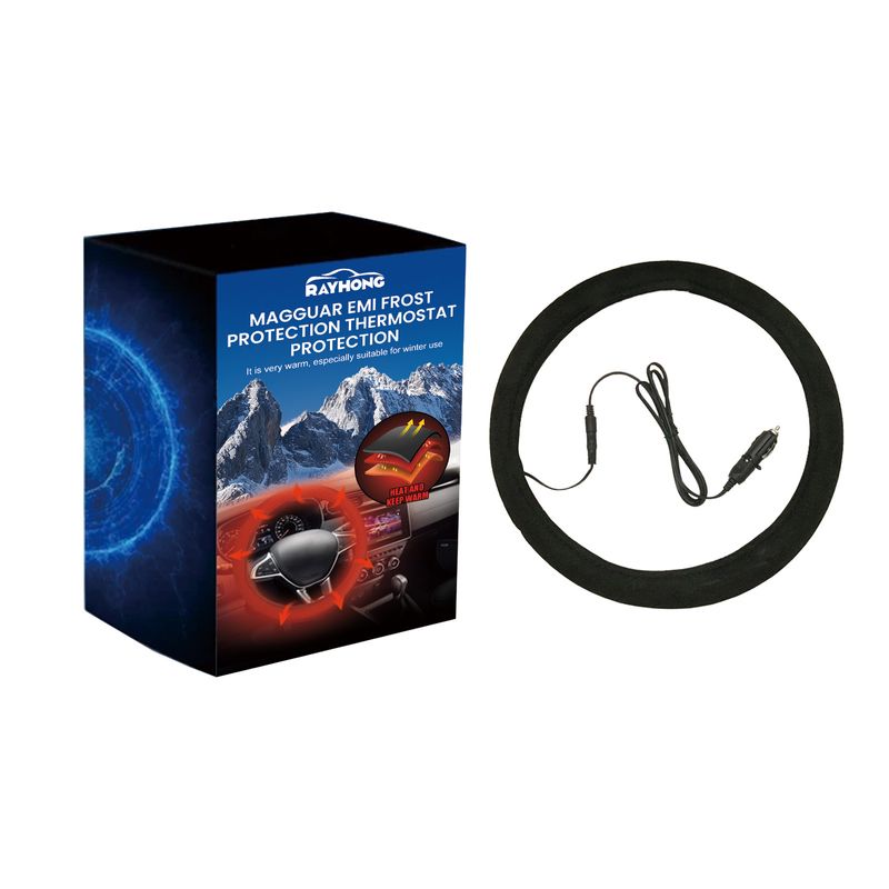 Car heating steering wheel non-slip universal steering wheel cover quick hand warming heating protective cover_voghion.com