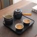 Hotel Kung Fu Tea, teiera singola da quattro tazze, semplice, piccolo set, per uso personale, in stile giapponese, con manico laterale_voghion.com