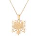 Collier pendentif aigle albanais en acier inoxydable pour femme, chaîne de clavicule tendance, résistant à la lumière_voghion.com