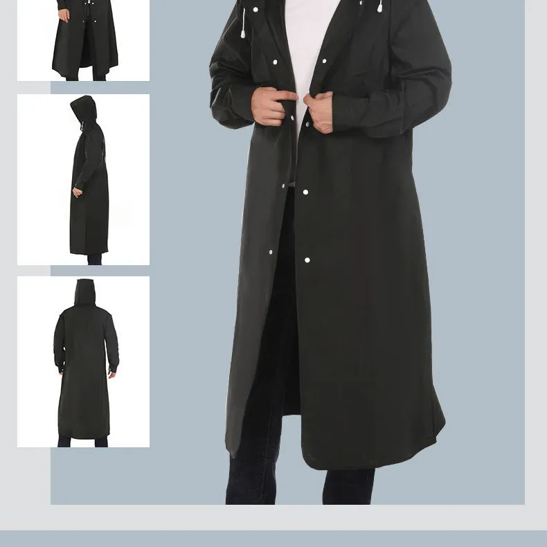 Shuquan Adult Waterproof Windbreaker For Men Women Outdoor Hiking Fishing Tourism Transparent Raincoat Long And Thick_voghion.com