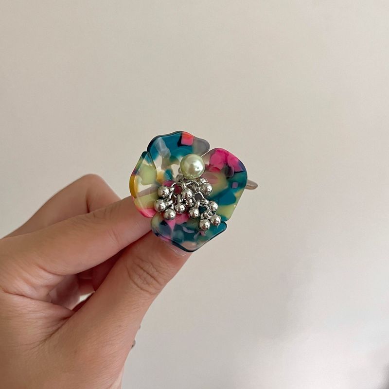 Nuova collana con catena cubana a forma di fiore, stile punk cinese, serie primavera, fatta a mano, con perline in corda elastica, anello dolce e fresco._voghion.com