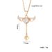 Cupid's Heart Pink Zircon Copper Micro Inlay Dynamic Wings Movable Necklace For Women Light Luxury Collarbone Chain_voghion.com