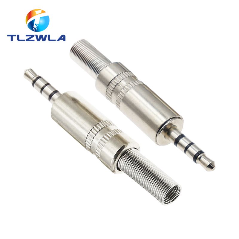 5PCS Metal Repair 3.5mm Male Headphone Plug Mono Stereo Audio Solder Cable Connector 3.5 2Pole 3Pole 4Pole Earphone Jack_voghion.com